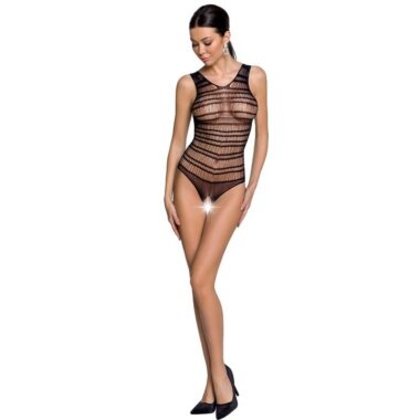 Passion - Woman Bs086 Schwarzer Bodystocking, One Size