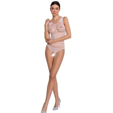Passion - Woman Bs086 Weisser Bodystocking, One Size