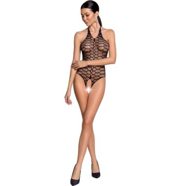 Passion - Woman Bs087 Schwarzer Bodystocking, One Size
