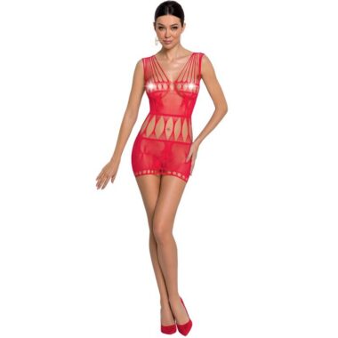 Passion - Woman Bs090 Roter Bodystocking, One Size