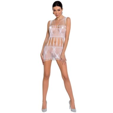 Passion - Woman Bs090 Weisser Bodystocking, One Size