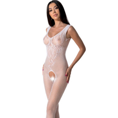 Passion - Bs098 Weisser Bodystocking, One Size