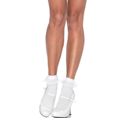 Leg Avenue - Weisse Spitzenrüschensocken