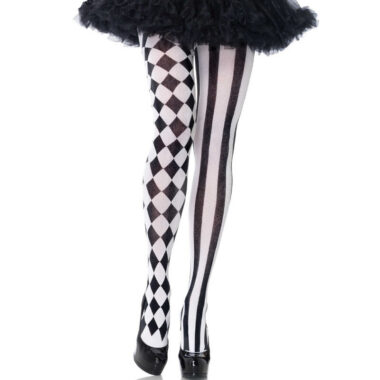 Leg Avenue - Schwarz/Weiße Harlekin-Strumpfhose