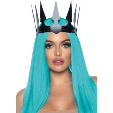 Leg Avenue - Kunstleder Maleficent Krone Mit Nieten Schwarz
