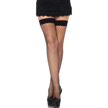 Leg Avenue - Fishnet Thigh Highs Schwarz One Size
