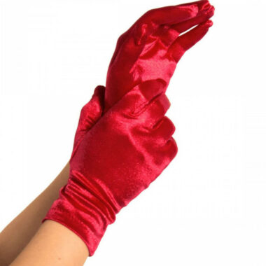 Leg Avenue - Satin-Handschuhe Rot