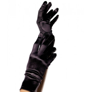 Leg Avenue - Satin-Handschuhe Schwarz