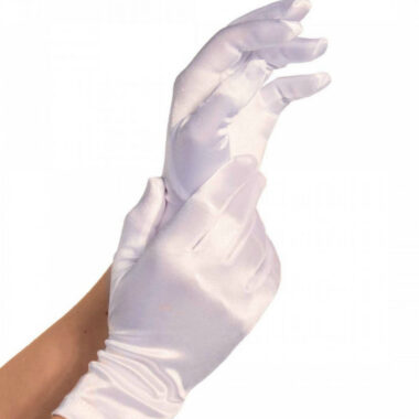 Leg Avenue - Satin-Handschuhe Weiss