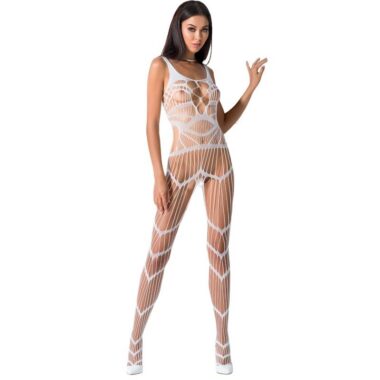 Passion - Woman Bs058 Weisser Bodystocking, One Size