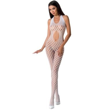 Passion - Woman Bs065 Weisser Bodystocking, One Size