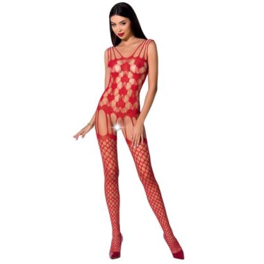 Passion - Woman Bs067 Roter Bodystocking, One Size
