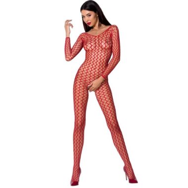 Passion - Woman Bs068 Roter Bodystocking, One Size