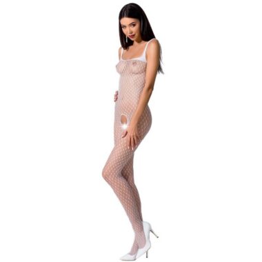 Passion - Woman Bs071 Weisser Bodystocking, One Size