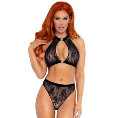 Leg Avenue - Zweiteiliges Set Halter-Top und Hösche Schwarz M/L