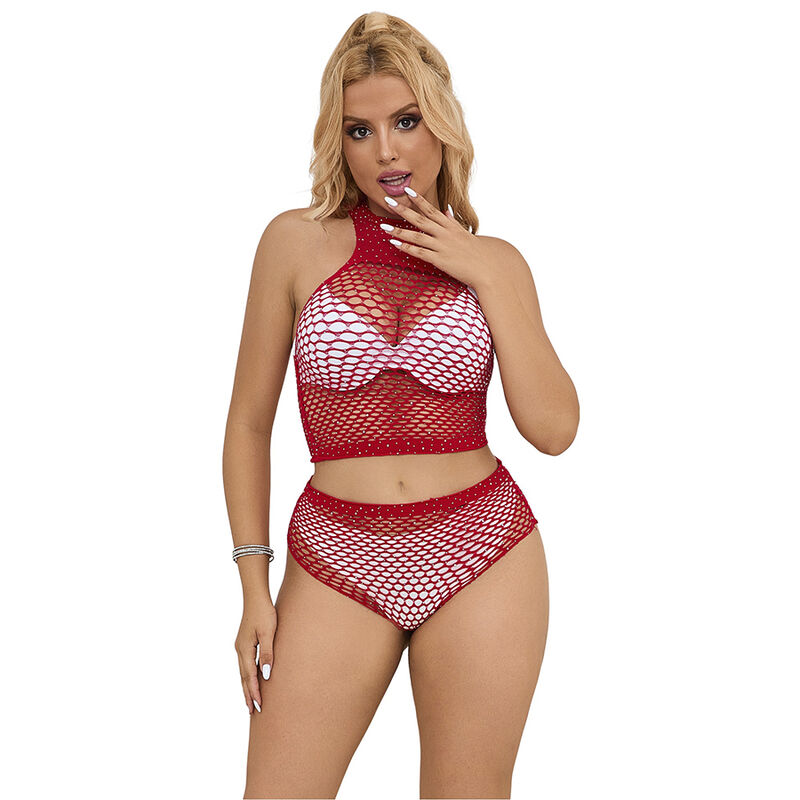 Subblime - 952402 Netzset mit Rosa Diamanten OneSize