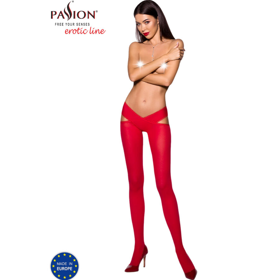 Passion - Tiopen 005 Rote Strumpfhose 1/2 60 Den