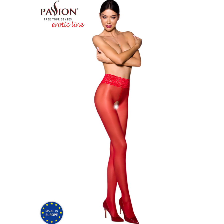 Passion - Tiopen 008 Rote Strumpfhose 1/2 30 Den