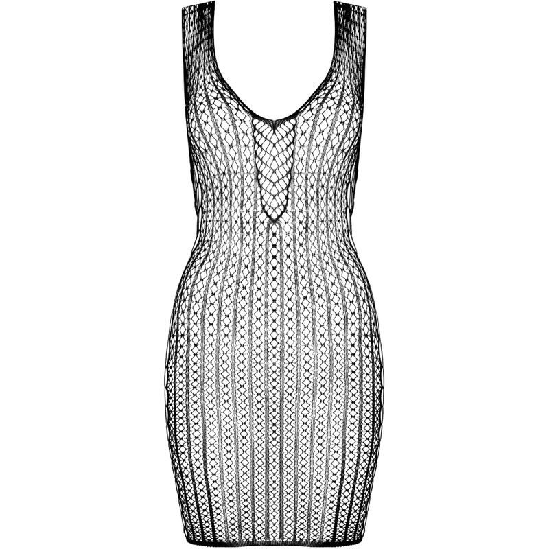 Passion - Bs097 Schwarzer Bodystocking, One Size