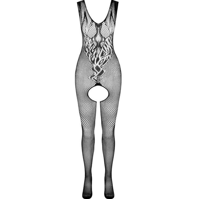 Passion - Bs098 Schwarzer Bodystocking, One Size