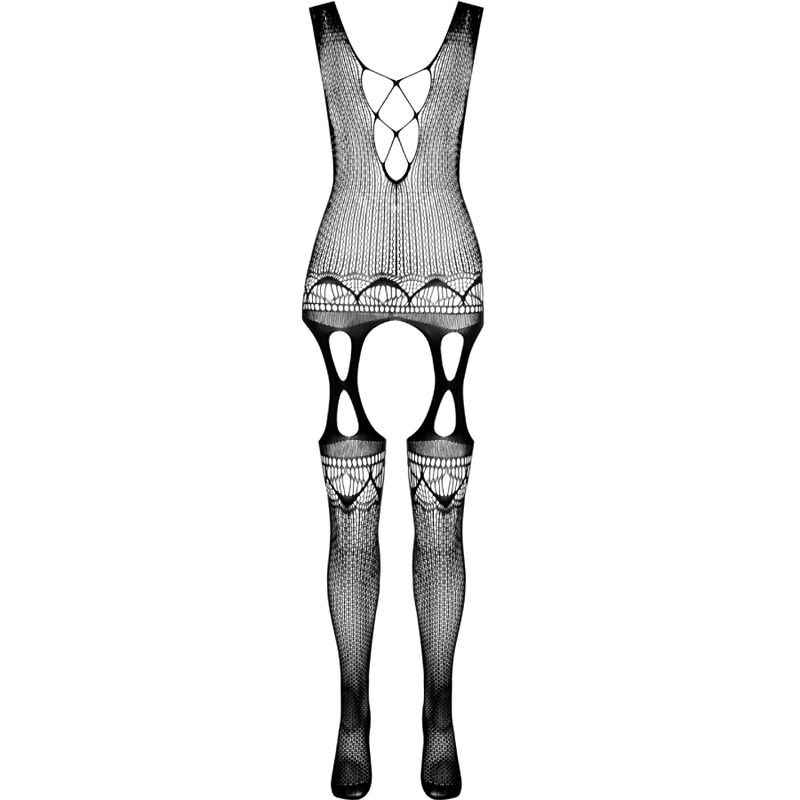 Passion - Bs099 Schwarzer Bodystocking, One Size