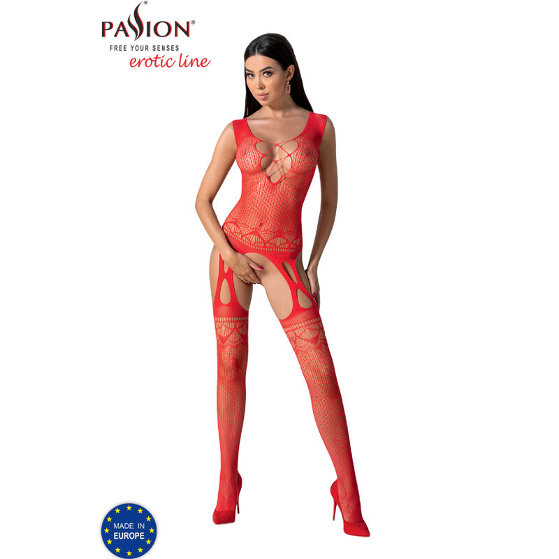 Passion - Bs099 Roter Bodystocking, One Size