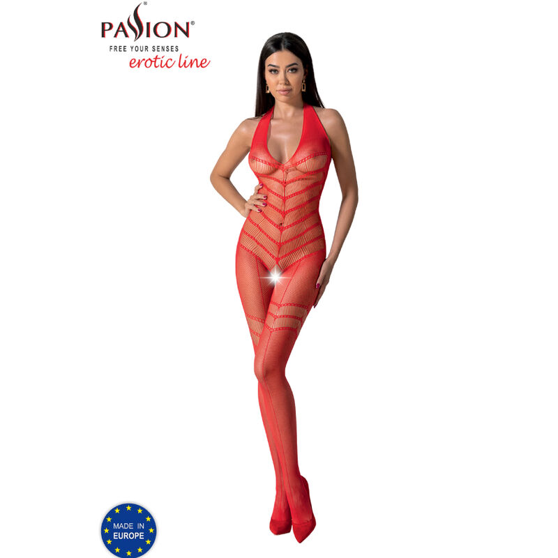 Passion - Bs100 Bodystocking Rot One Size