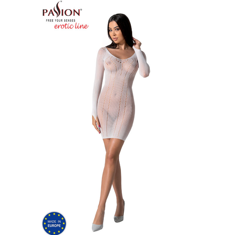 Passion - Bs101 Weisser Bodystocking, One Size