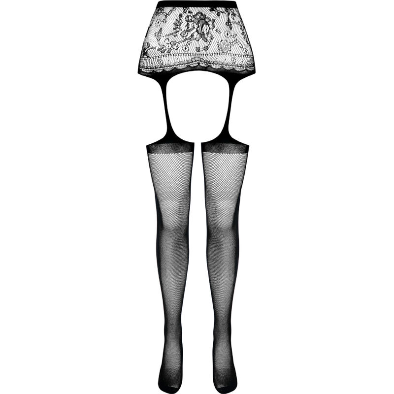 Passion - S028 Schwarze Strumpfstrumpfhose, One Size